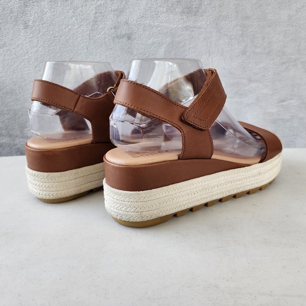 Sorel Sandals Womens Size 9 Brown Leather Flatform Lug Sole Cameron Adjustable - Picture 3 of 12